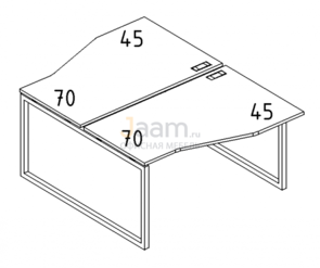 Мебель для персонала Рабочая станция со столами эргономичными "Техно" на металлокаркасе QUATTRO Б4 189 БП