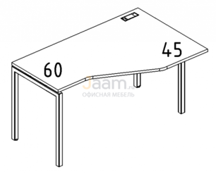 Мебель для персонала Стол эргономичный правый "Техно" на металлокаркасе DUE Б2 054 БП