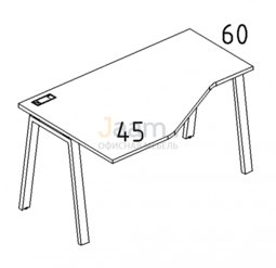 Мебель для персонала Стол эргономичный левый "Техно" на металлокаркасе TRE Б3 055 БП