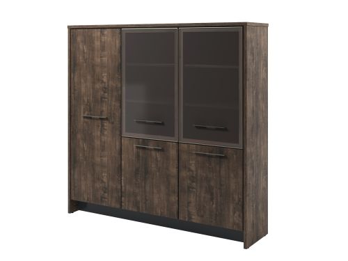 Шкаф для документов трехсекционный Torston T-33-15 2200x520x2120 (Дуб Бунратти/Антрацит)