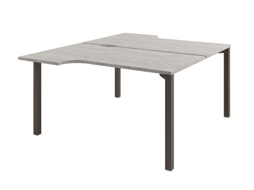 Стол-тандем на металлокаркасе Solution D-61 1400x1792x750 (Бетон/ТрюфельКоричневый)