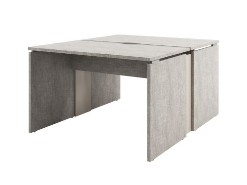 Стол-тандем письменный Solution D-22 1200x1432x750 (Бетон/КашемирБежевый)