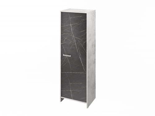 Гардероб FI-621.G. Фурнитура INOX 600х460х1861 (Хромикс Белый/Камень Пьетра Гриджиа черный)