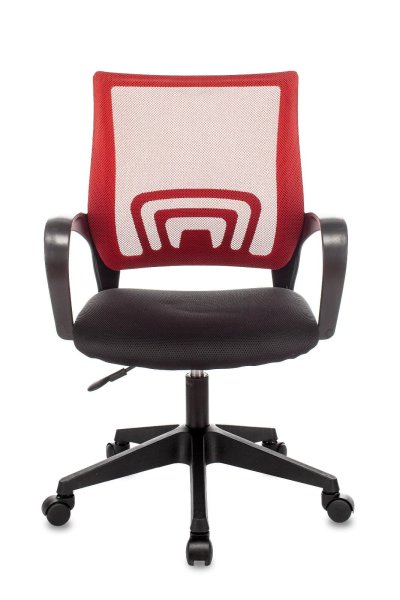 Кресло офисное TopChairs ST-Basic сетка/ткань красный (Компьютерное кресло ST-Basic красный)