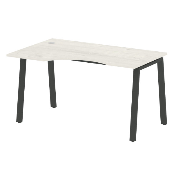 Стол криволинейный левый Metal System Style БА.СА-2 Л 1400x900x750 (Дуб Наварра/Антрацит металл)