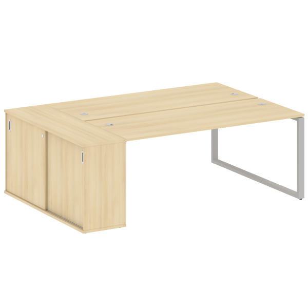 Рабочая станция с шкафом-купе на О-образном м/к Metal System Style БО.РС-СШК-1.5 Т 2210x1475x750