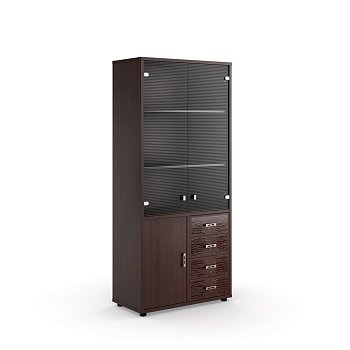 Шкаф для бумаг с кожаными вставками Monza MNZ19350501 890x450x2000