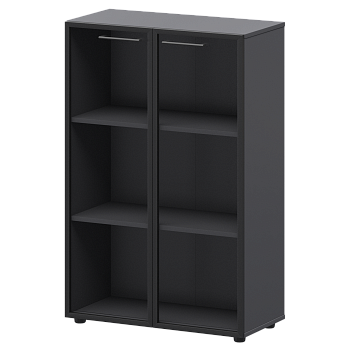 Шкаф средний со стеклом в ал. рамке Кортез СМШ38RS 792x380x1190