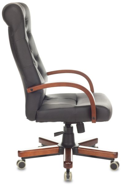 Кресло руководителя T-9928WALNUT/ECO черный эко.кожа крестов. металл/дерево