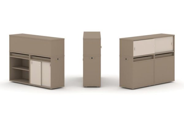 Тумба двойная + низкая надставка ES.NB.2N-10 (1500х410х1135)
