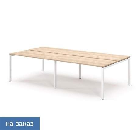 TOUR LIGHT Бенч-система 4 рабочих места 240143 (Дуб калифорнийский/Белый металл)