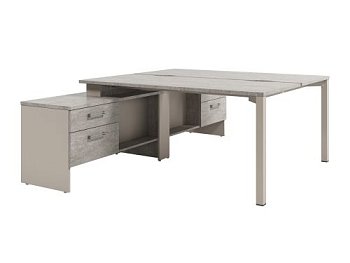 Стол-тандем на металлокаркасе с тумбой Solution D-424 1750x2380x750