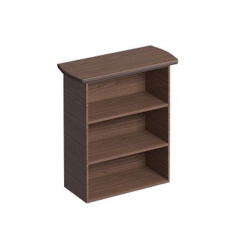 Шкаф открытый топ, 2 полки и боковины в дереве, кромка топа в коже ISixty A120GG/90 1100x480x1260