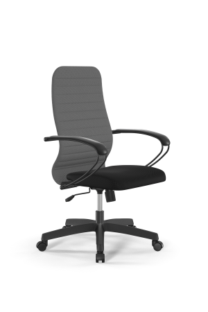 Кресло для руководителя Метта Sit 8 B2-10K - UMF(X1) /Uh02/Wh00/K1bL(M09.B02.G15.W01) (Светло-серый | Черный)