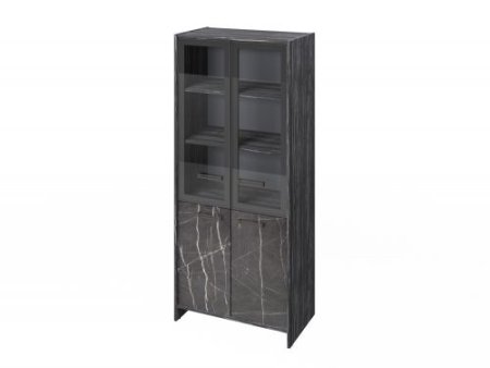 Шкаф для документов Festus FB-671.G 800x460x1861 (Древесина Графит/Камень Пьетра Гриджиа черный)