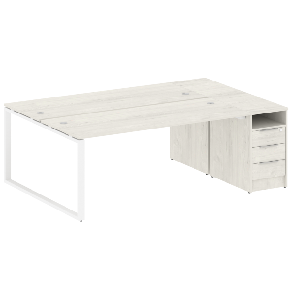 Рабочая станция Metal System Style БО.РС-СТП-2.5 2212x1475x750 (Дуб Наварра/Белый металл)