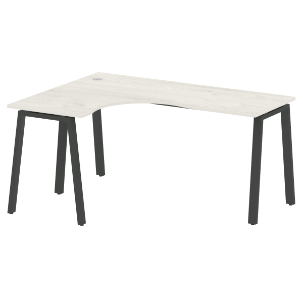 Стол криволинейный левый Metal System Style БА.СА-4 Л 1600x1200x750 (Дуб Наварра/Антрацит металл)