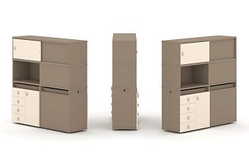 Тумба двойная + высокая надставка ES.NB.2V-31 (1500х410х1520)