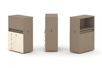 Тумба одиночная + низкая надставка ES.NB.1N-2 (750х410х1135)