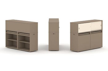 Тумба двойная + низкая надставка ES.NB.2N-2 (1500х410х1135)
