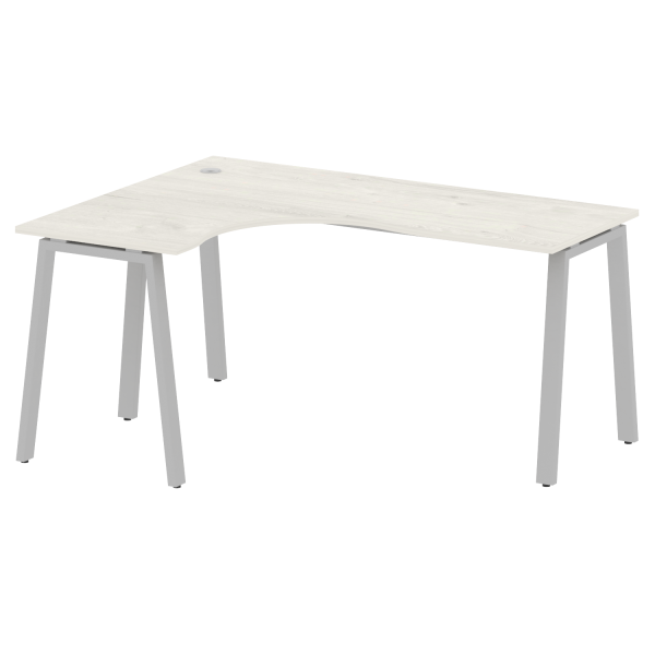 Стол криволинейный левый Metal System Style БА.СА-4 Л 1600x1200x750 (Дуб Наварра/Серый металл)