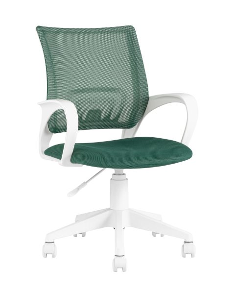 Кресло офисное TopChairs ST-BASIC-W зеленый крестовина пластик белый (Компьютерное кресло ST-BASIC-W зеленый)
