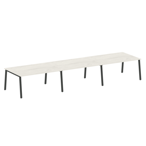 Стол для переговоров (3 столешницы) на А-образном м/к Metal System Style БА.ПРГ-3.4 4800x1235x750 (Дуб наварра/Антрацит металл)