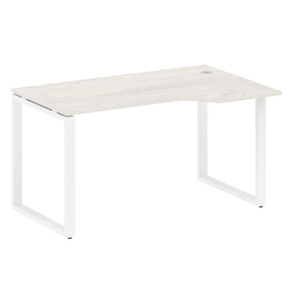 Стол криволинейный правый Metal System Style БО.СА-2 Пр 1400x900x750 (Дуб Наварра/Белый металл)