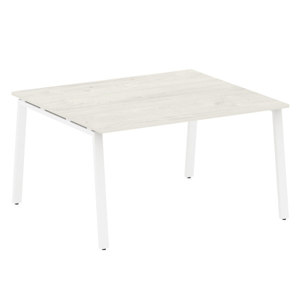 Стол для переговоров (1 столешница) на А-образном м/к Metal System Style БА.ПРГ-1.3 1400x1235x750 (Дуб наварра/Белый металл)