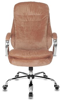 Кресло руководителя T-9950SL Fabric светло-коричневый Velvet 90 крестов. металл хром