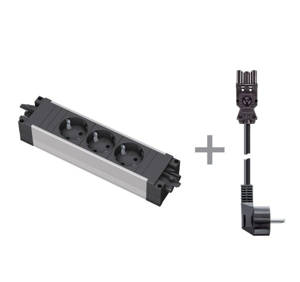 STEP 3x220V + кабель 1,5м (ЧЕРНЫЙ-АЛЮМ)