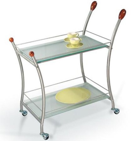 Стол сервировочный Поло ПЛ 750x420x820 (Металлик/прозрачное стекло)
