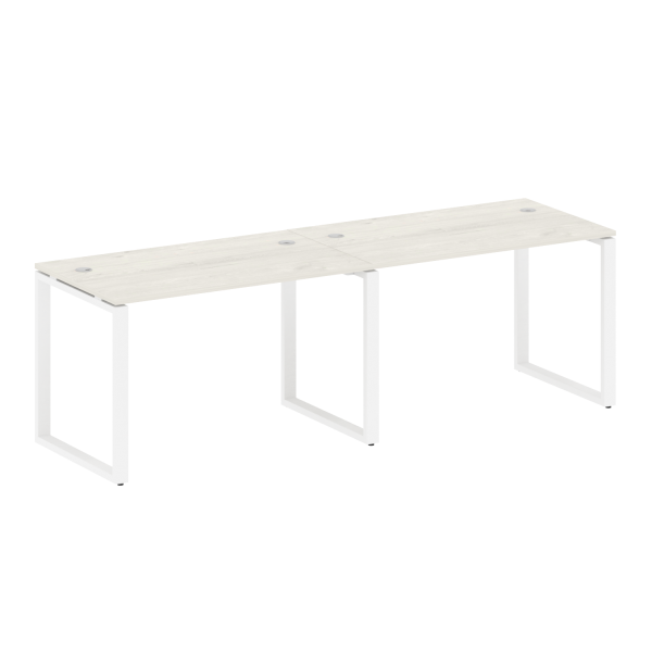 Рабочая станция Metal System Style БО.СМ-2.2 2400x720x750 (Дуб Наварра/Белый металл)