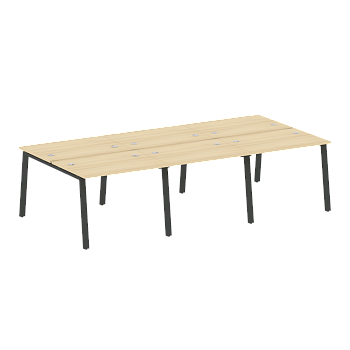 Рабочая станция на 6 рабочих места на А-образном м/к Metal System Style БА.СМ-6.1 3000x1475x750