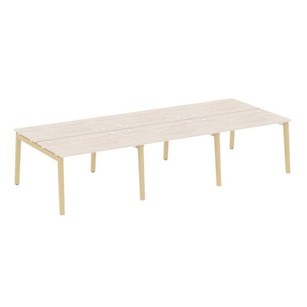 Рабочая станция на деревянных опорах Onix Wood OW.D.RS-6.2.7 3540x1475x750
