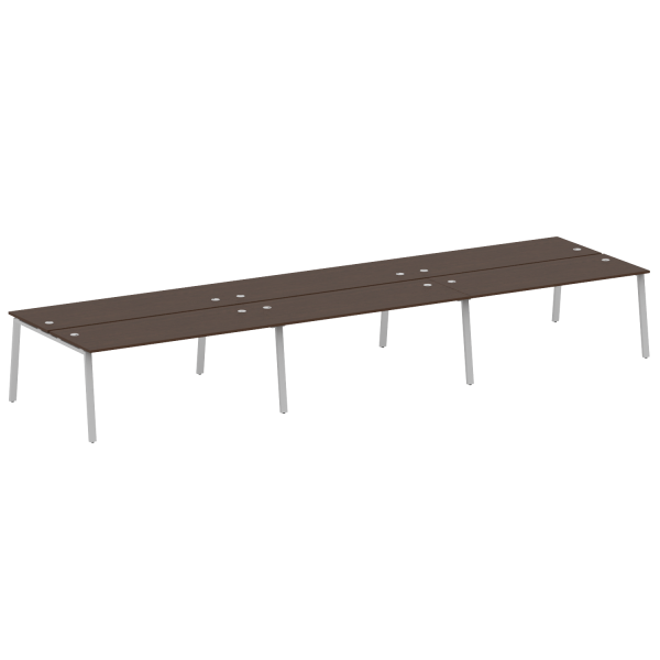 Рабочая станция на 6 рабочих места на А-образном м/к Metal System Style БА.СМ-6.5 5400x1475x750 (Венге Цаво/Серый металл)