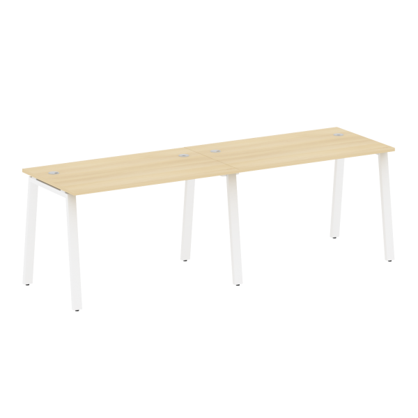 Рабочая станция на 2 рабочих места на А-образном м/к Metal System Style БА.СМ-2.2 2400x720x750