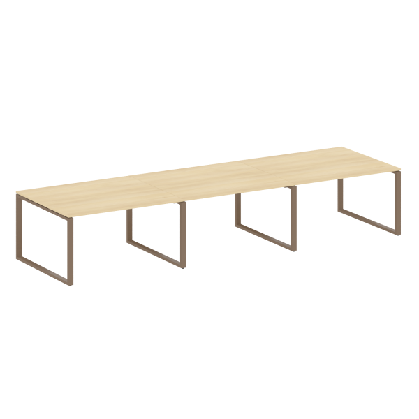 Переговорный стол 3 столешницы Metal System Style БО.ПРГ-3.3 4200x1235x750