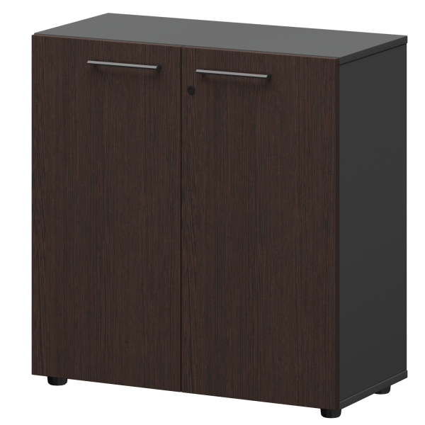 Шкаф низкий закрытый Кортез СМШ28F 792x380x811 (Дуб венге/Графит)
