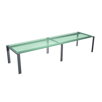 Стол для переговоров П-опоры, ноги-хром, стекло X7 X7R12 C 2800x1400x720