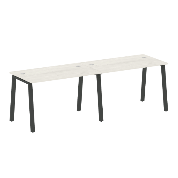 Рабочая станция на 2 рабочих места на А-образном м/к Metal System Style БА.СМ-2.2 2400x720x750 (Дуб наварра/Антрацит металл)