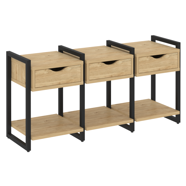 Тумба на регулируемых опорах наборная VR.L-TN-4.O 1440x460x719 (Тиквуд Светлый/Черный металл)