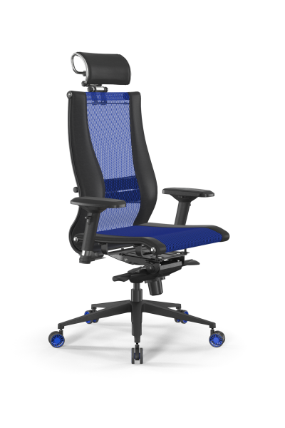 Кресло для руководителя Метта Samurai L2-16D - TS+Infinity /Kb09/Nb09/D04P/H2cL-3D(M06.B11.G22.W27) (Синий | Черный)