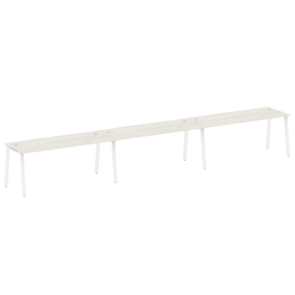Рабочая станция на 3 рабочих места на А-образном м/к Metal System Style БА.СМ-3.5 5400x720x750 (Дуб наварра/Белый металл)