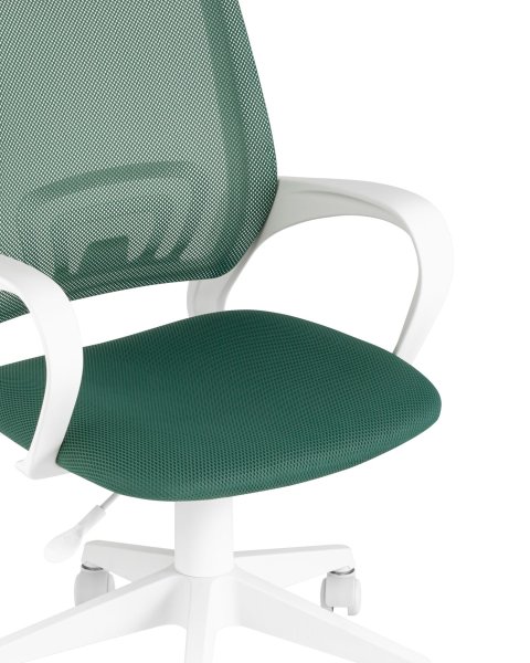 Кресло офисное TopChairs ST-BASIC-W зеленый крестовина пластик белый (Компьютерное кресло ST-BASIC-W зеленый)