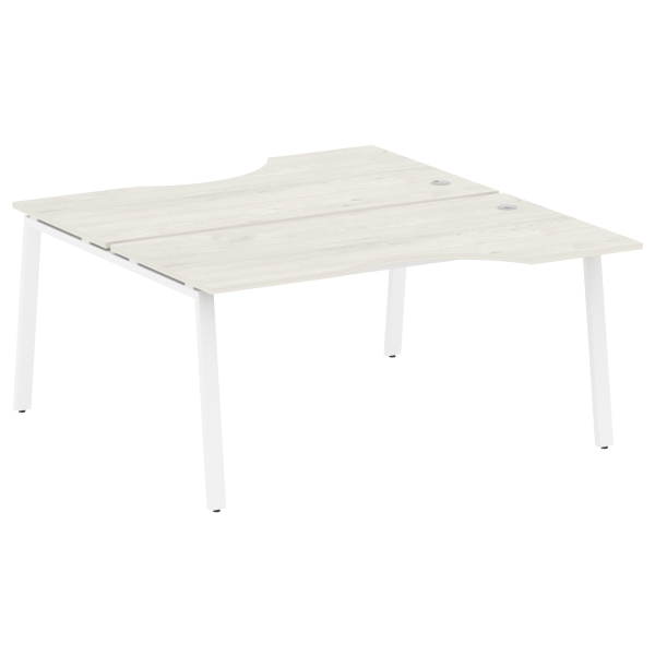Рабочая станция криволинейная Metal System Style БА.РАС-СА-2.1 1600x1835x750 (Дуб Наварра/Белый металл)