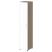 Шкаф для документов узкий со стеклом белым LT.SU-1.10 R (L) white