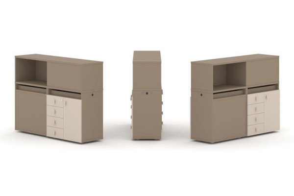 Тумба двойная + низкая надставка ES.NB.2N-16 (1500х410х1135)