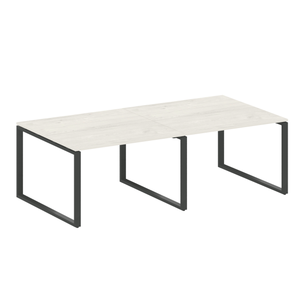 Переговорный стол 2 столешницы Metal System Style БО.ПРГ-2.2 2400x1235x750 (Дуб Наварра/Антрацит металл)