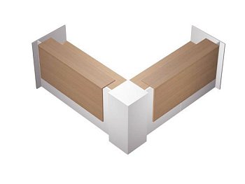 Стойка ресепшн угловая с 2-мя вырезами левая PROFIQUADRO КВ 0812 2507x2507x1164